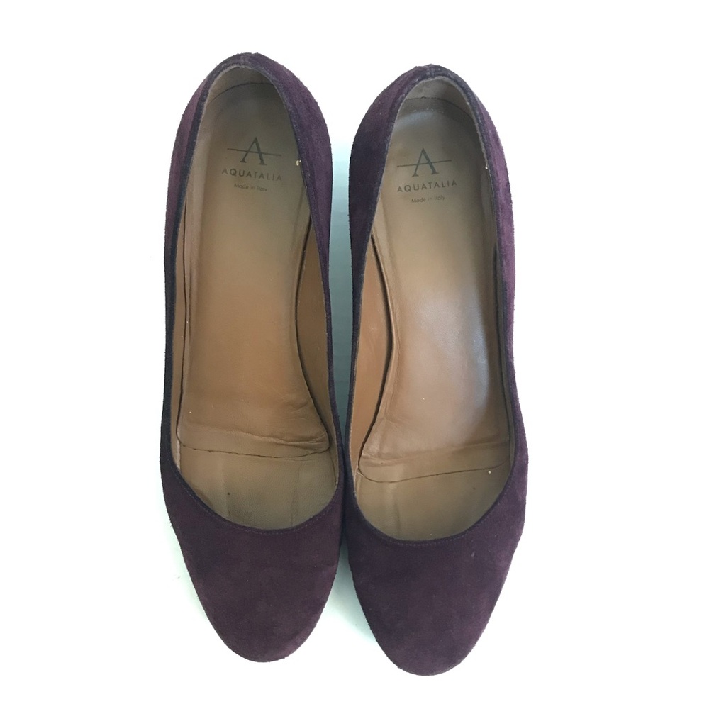 Aquatalia maroon block heel pumps Sz 8 - Picture 2 of 9
